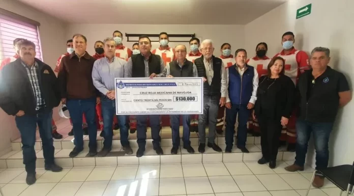 Recibe Cruz Roja donativo del Distrito de Riego 038 del Río Mayo