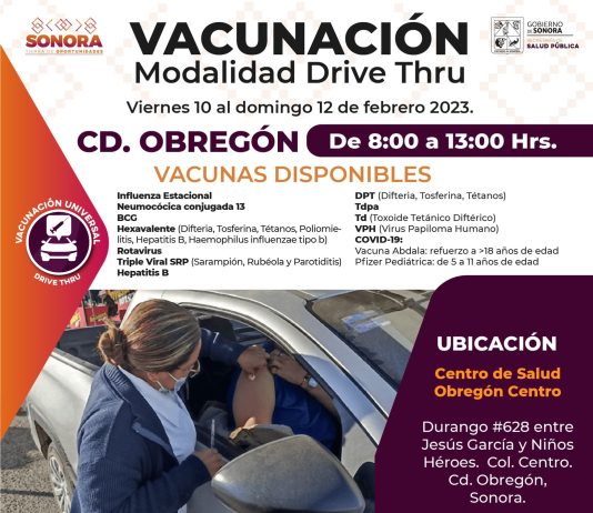VACUNACIÓN ‘DRIVE THRUE’ EN OBREGÓN