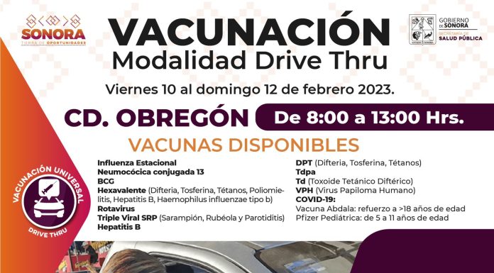 VACUNACIÓN ‘DRIVE THRUE’ EN OBREGÓN