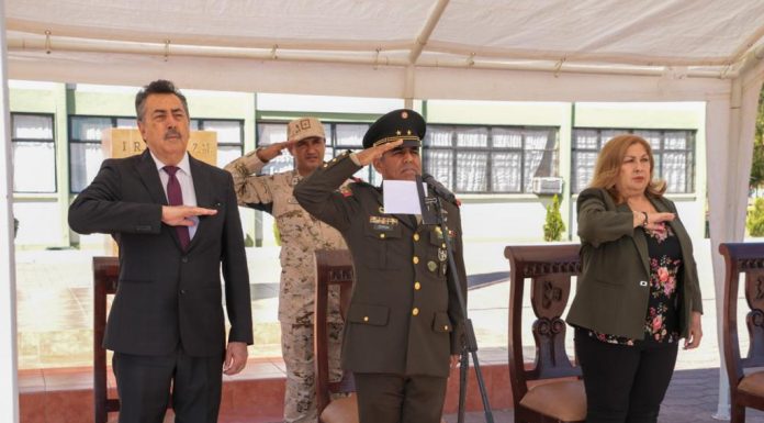 ENCABEZA ALCALDE LAMARQUE CANO TOMA DE PROTESTA DE BANDERA DEL SERVICIO MILITAR NACIONAL