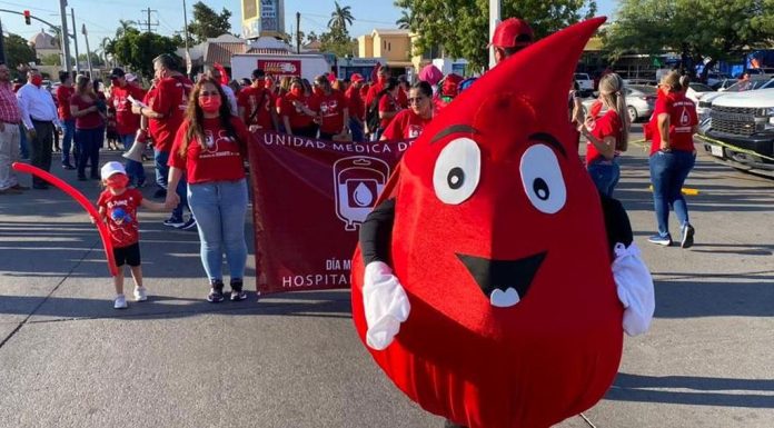 Marchan en Cajeme para concientizar sobre la donación de sangre