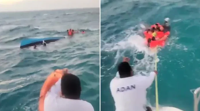 Captan últimos momentos de la embarcación que se hundió en Isla Mujeres