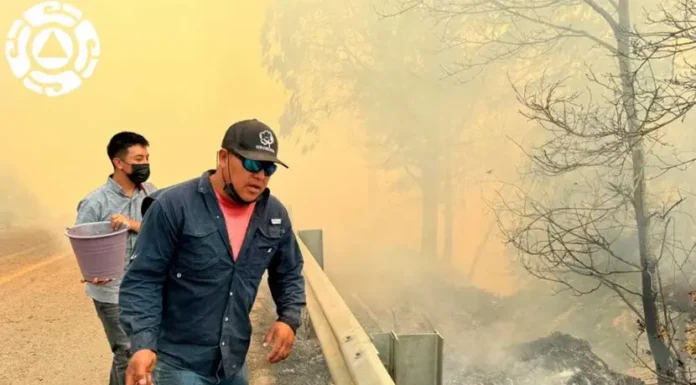 Evacuan comunidades en sierra gorda de Querétaro por incendio