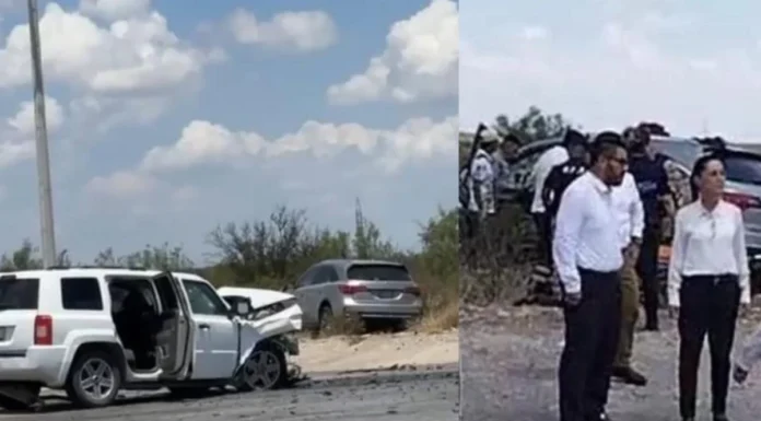 Equipo de Claudia Sheinbaum sufre accidente en carretera de Coahuila; ella está a salvo