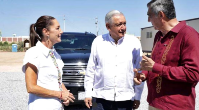 AMLO y Claudia Sheinbaum supervisan avance de nueva sede de Aduanas en Nuevo Laredo, Tamaulipas