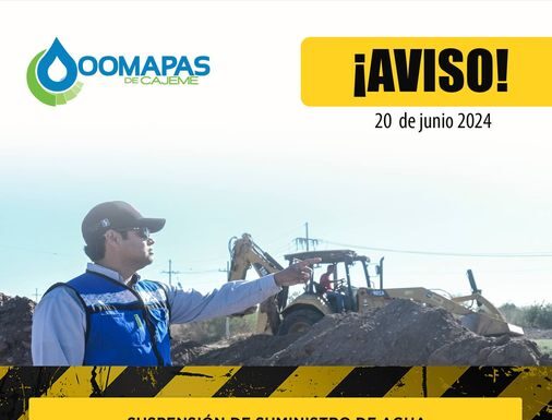 OOMAPASC INFORMA SUSPENSIÓN DE AGUA EN SECTOR DE LA CIUDAD