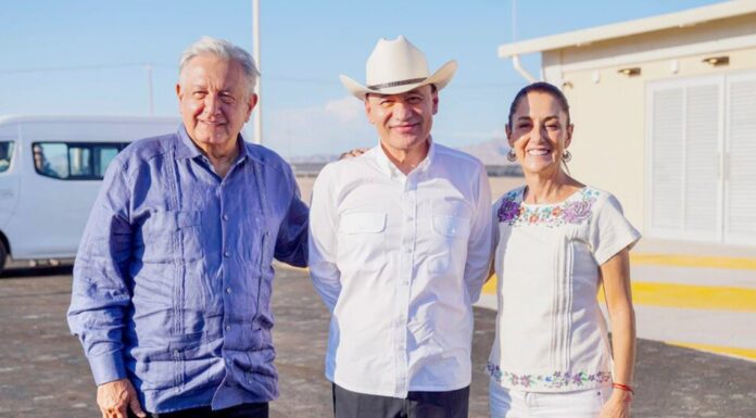 AMLO, Sheinbaum y Durazo supervisan central fotovoltaica de Puerto Peñasco