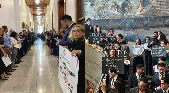 Se manifiestan trabajadores de la Suprema Corte contra Reforma Judicial; ministros suspenden sesión en solidaridad