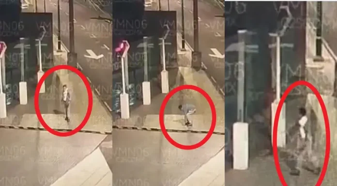 VIDEO: Captan momento exacto en que sujeto rompe vidrios del INAI ¿Lo reconoces?