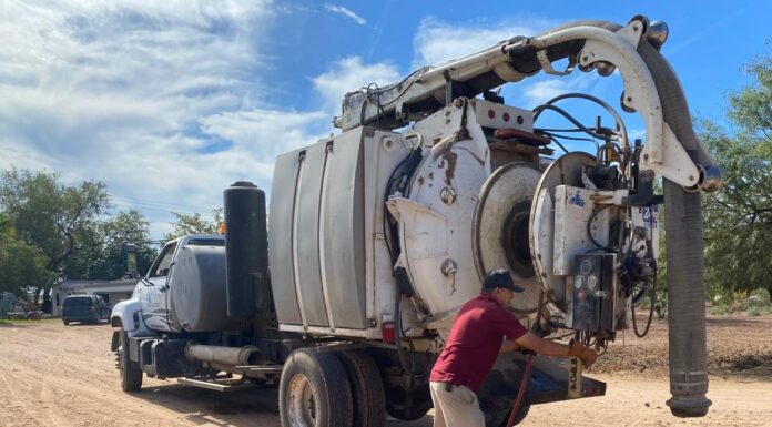 Sondeo de linea por calle Hidalgo entre 1600 y Lado Sur en ejido de Teras.
