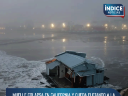 Muelle colapsa en California y queda flotando a la deriva en medio de tormenta