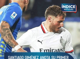 Santiago Giménez anota su primer gol con el Milán