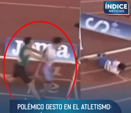 Polémico gesto en el atletismo: empujó a su rival en la meta