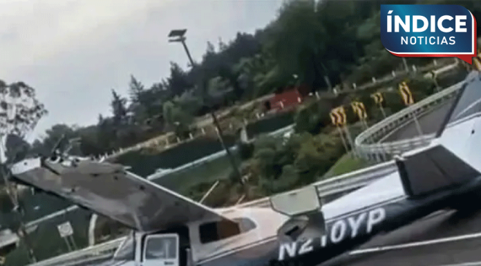 Aterrizaje forzoso en carretera de Hidalgo provoca pánico entre pobladores
